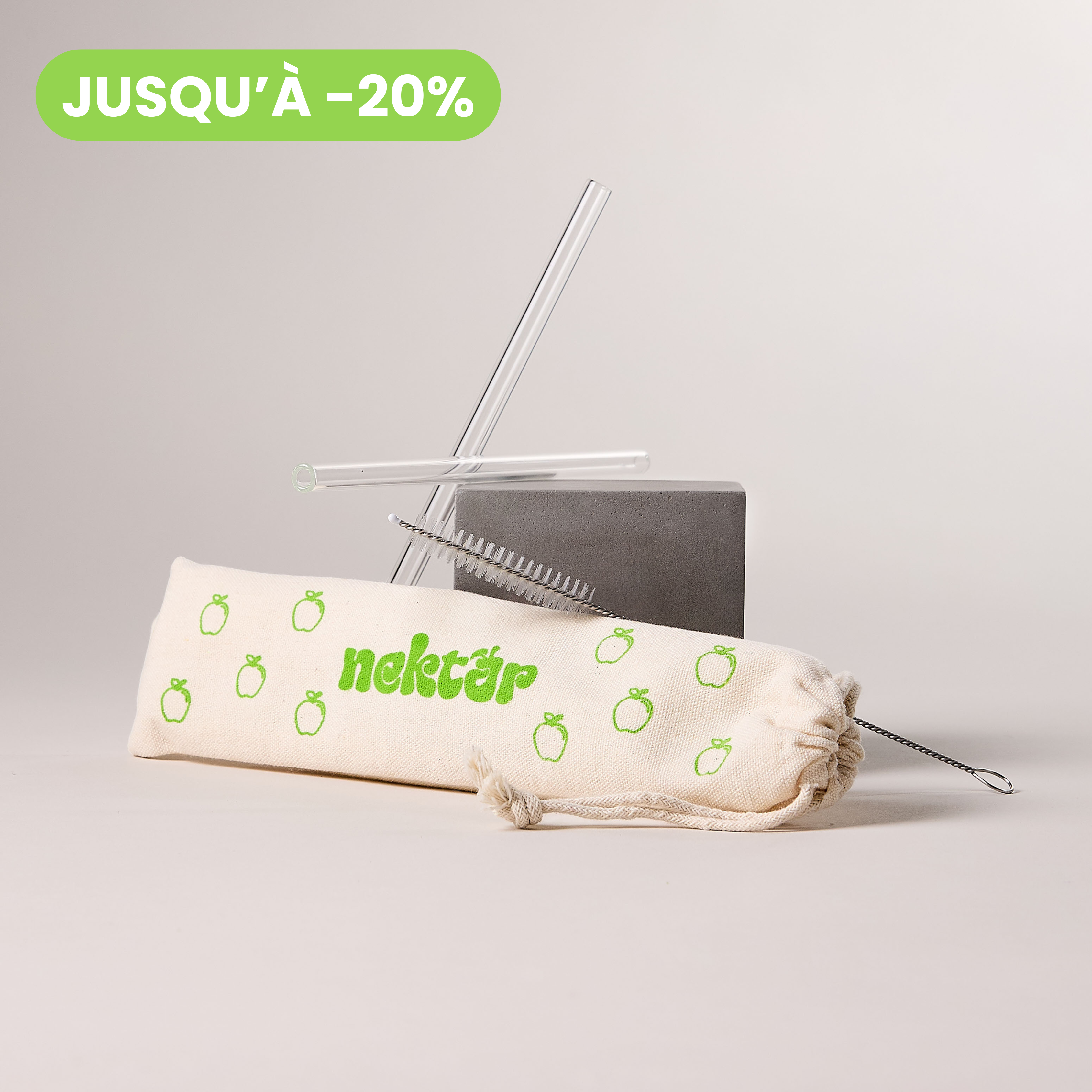 Kit pailles en verre Nektar Produits