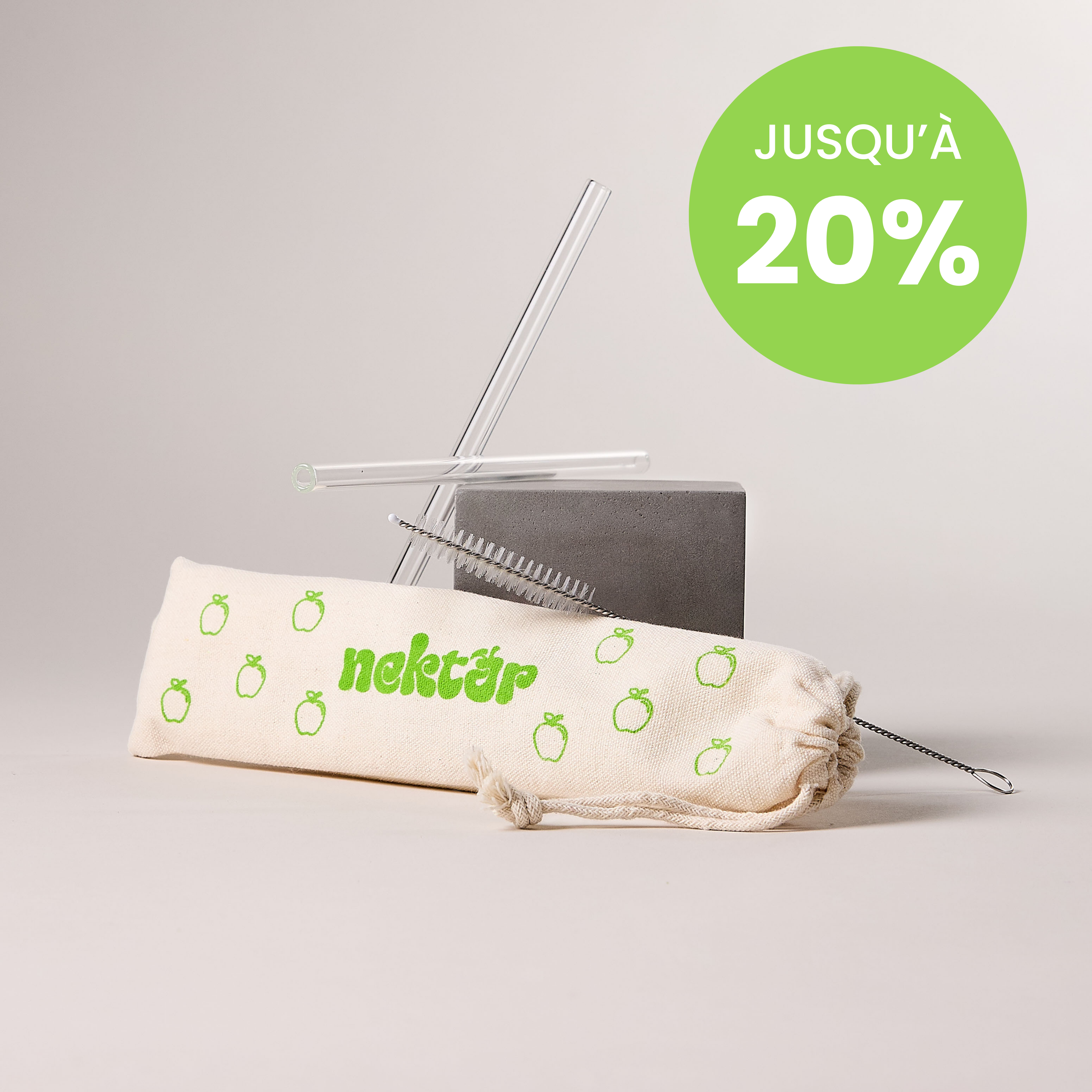 Kit pailles en verre Nektar Produits